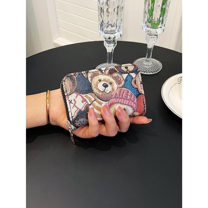 Korean Style Short Wallet Fashionable Bear Coin Purse Gift Accessories Fashion For Female For Male White-Collar Workers BLACK FRIDAY Present