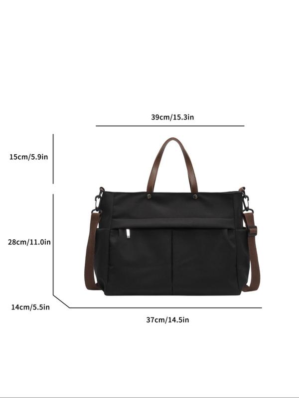 Women's Solid Color ylon Tote Bag, Fashion Large Capacity Shoulder Bag for Daily Used, Casual Trendy Versatile High-quality Daily Commuting Bag