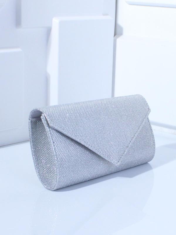 Women's Elegant Glitter Evening Bag, Fashionable Solid Color Clutch Bag, Trendy All-match Bag for Party Decoration, Exquisite Bag for Birthday Gift