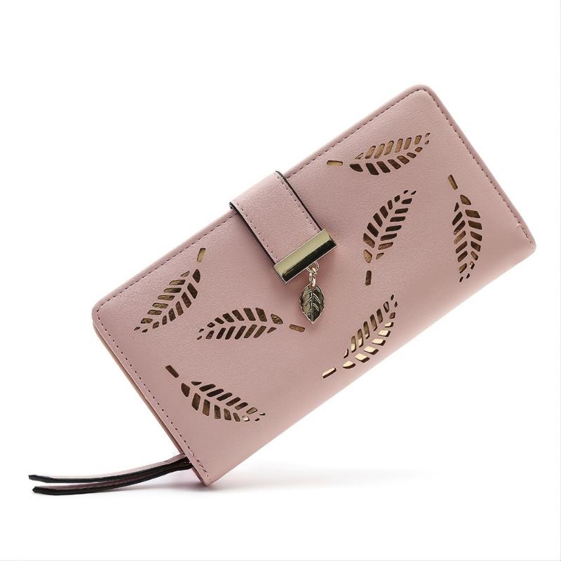 Simple Fashion Golden Hollow Wallet, Faux Leather Modern Coin Purse, Multi Card Holder With Zipper Unisex Bag For Daily Use