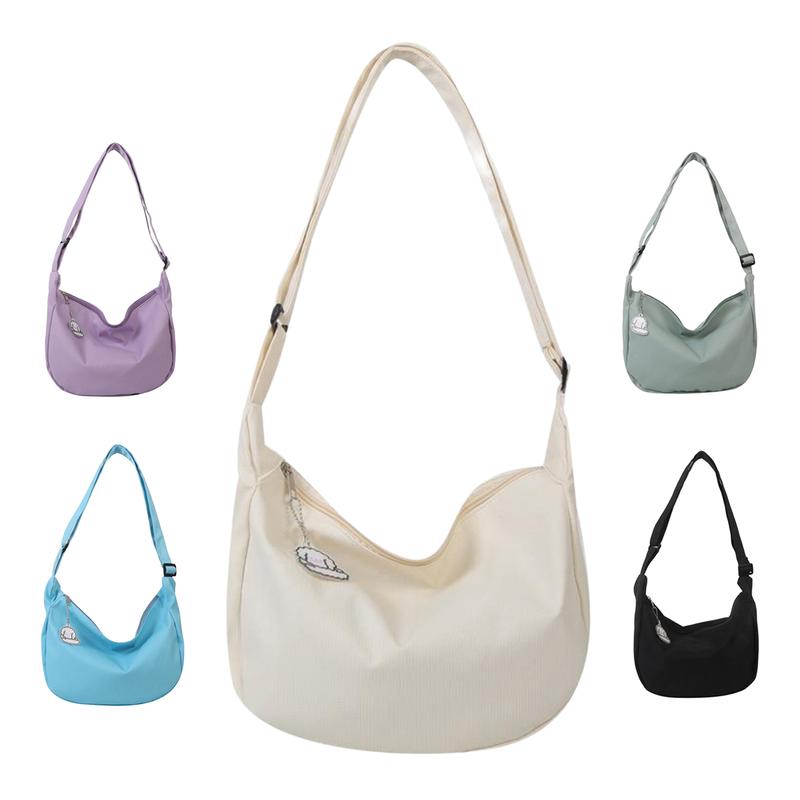 Women's Plain Simple Shoulder Bag Adjustable Strap Crossbody Lightweight Convenient HandBag