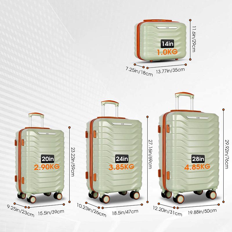 UUH Expandable Luggage Set 9pcs 8pcs 7pcs 4pcs, Waterproof Layer and 360-Degree Silent Wheels Unbreakable suitcase