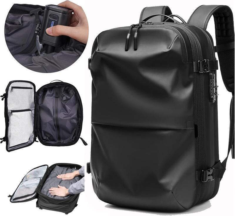 Alepeak Vaccum Backpack - Multifunctional Large-Max Storage, Minimal Size，Premium Ultra-Fiber Leather， Perfect for Professionals & Travelers，Waterproof Protection，TravelEssential  ， Super Large Capacity， Space-Saving Design，