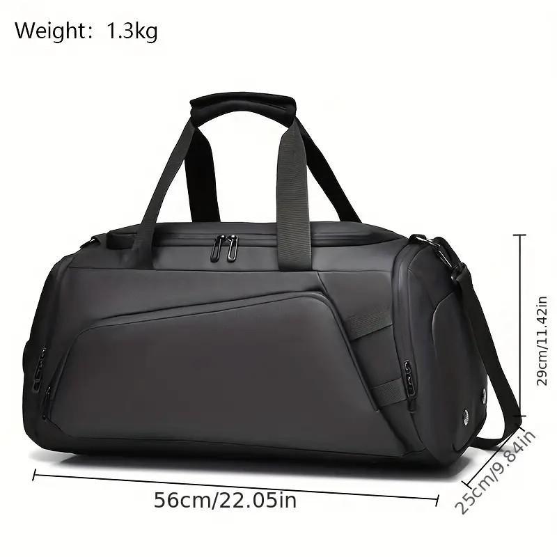 Spacious Unisex Duffel Bag - Water-Resistant, Ventilated, Multiple Compartments, Shoe Compartment, Padded Shoulder Straps