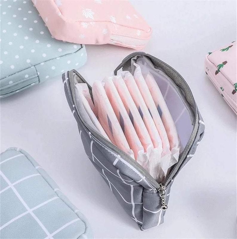 Women Period Bag | Sanitary Feminine Products Travel Pouch | BUY 3 GET UNICORN POUCH FREE Organizer Smooth Water-resistant