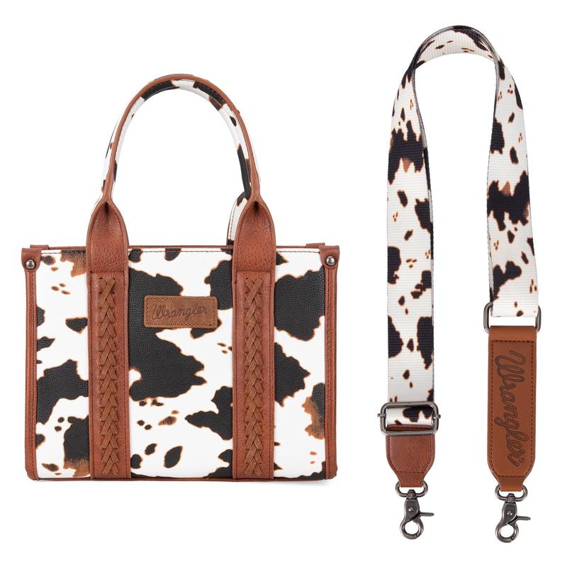 Wrangler Cow Print Concealed Carry Tote Crossbody Bag