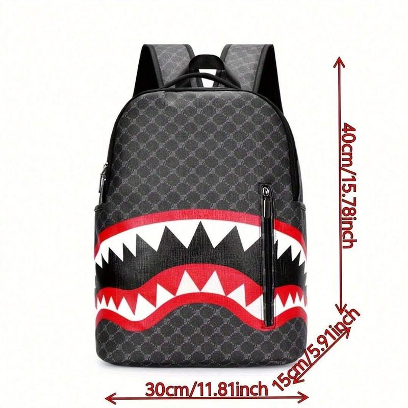 New Shark Mouth Design Backpack, European And American Fashion Commuter Bag, Trendy Brand, Large Capacity Travel Laptop Bag Halloween Christmas Winter Christmas Gifts Bag For Men Travel Bag School Bag