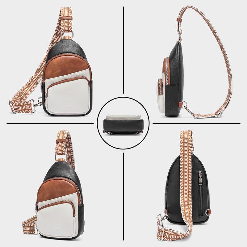 Small Sling Bag for Women, Vegan Leather Fanny Pack Crossbody Bags for Women, Chest Bag With Guitar Strap