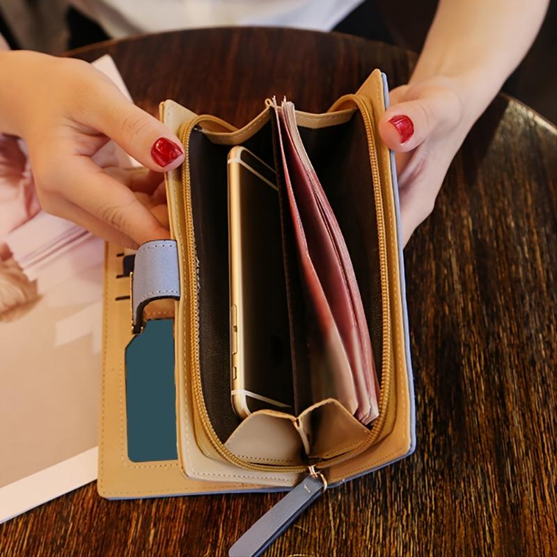 Simple Fashion Golden Hollow Wallet, Faux Leather Modern Coin Purse, Multi Card Holder With Zipper Unisex Bag For Daily Use