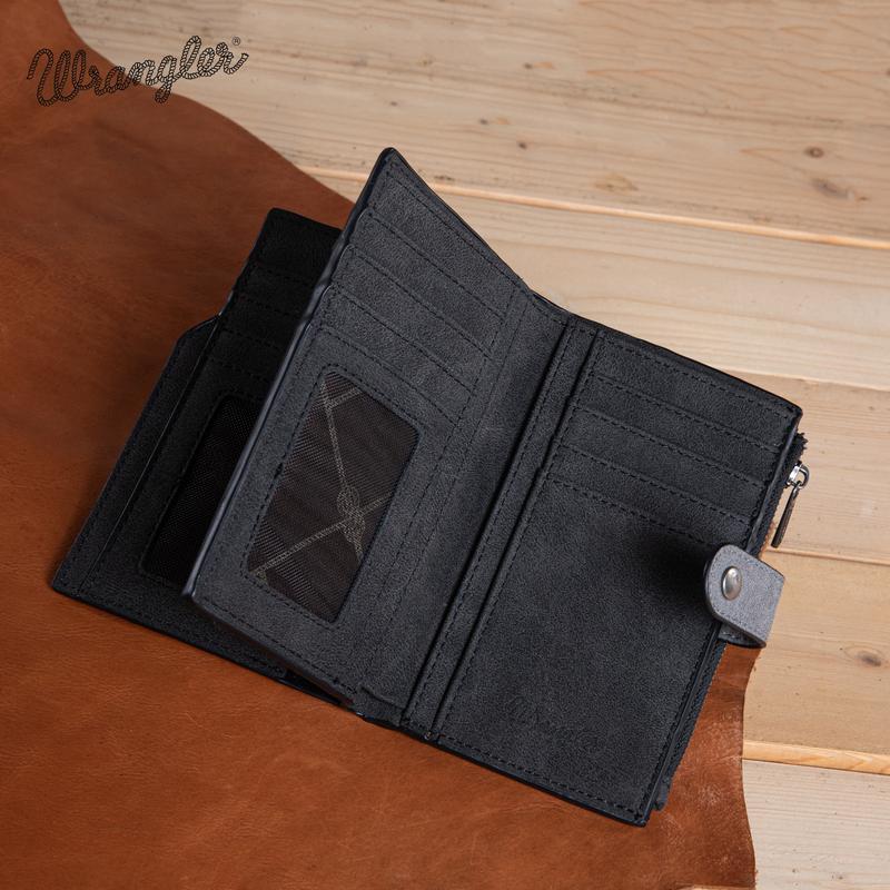 Wrangler [MegaLive] Casual Versatile Faux Leather Credit Card Holder Portable Zipper Wallet With 13 Card Slots