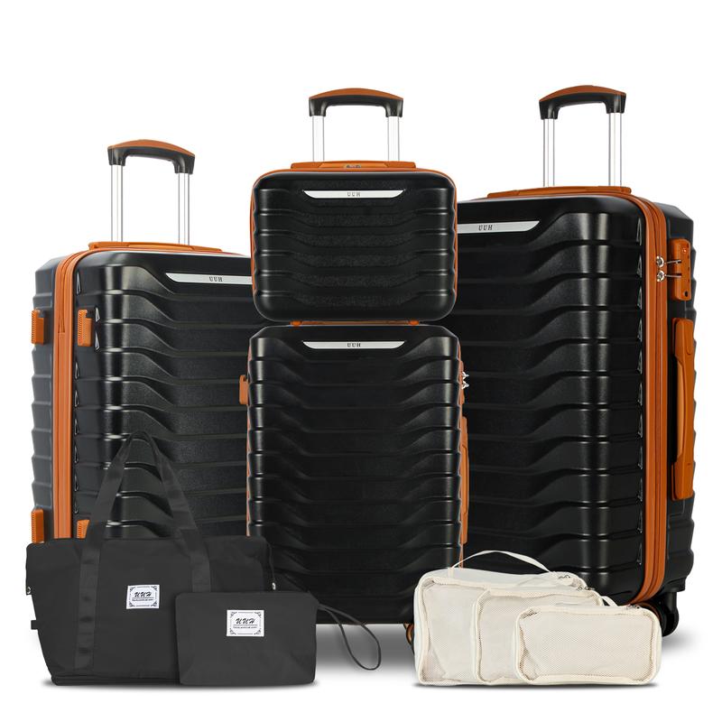 UUH Expandable Luggage Set 9pcs 8pcs 7pcs 4pcs, Waterproof Layer and 360-Degree Silent Wheels Unbreakable suitcase