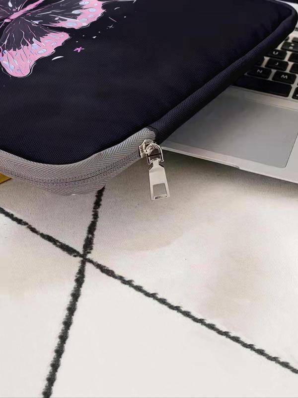 Butterfly & Letter Pattern Laptop Bag, Soft Laptop Cover, Laptop Zipper Storage Bag, Suitable for Laptop, Tablet Cover, Laptop Accessories