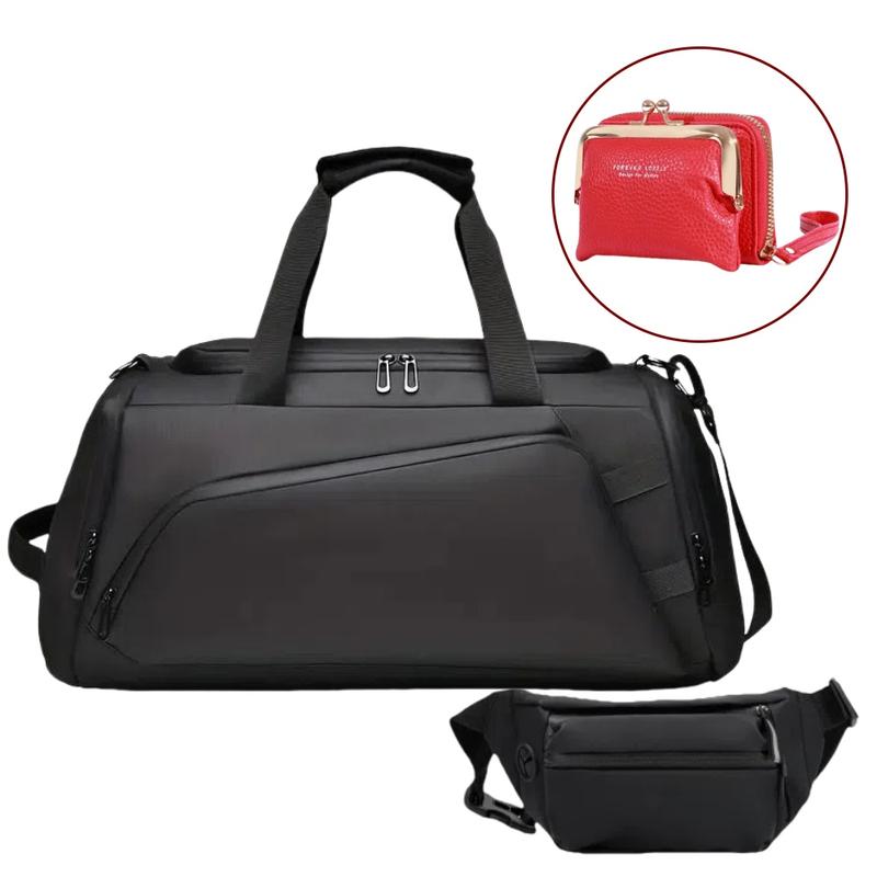 Spacious Unisex Duffel Bag - Water-Resistant, Ventilated, Multiple Compartments, Shoe Compartment, Padded Shoulder Straps