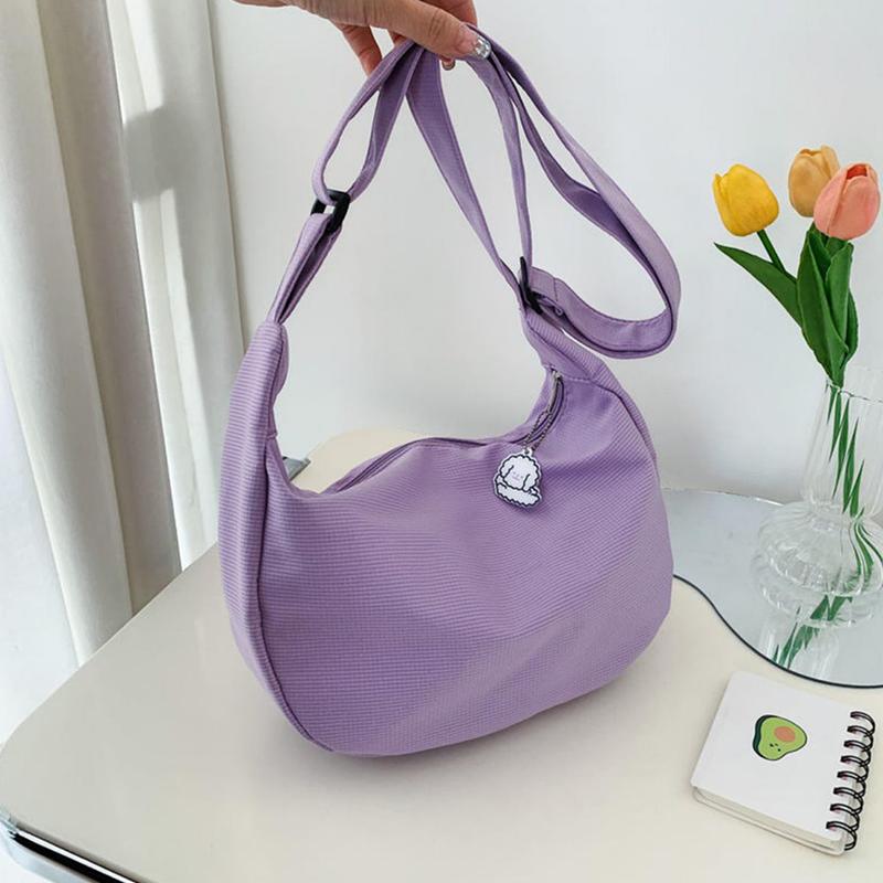 Women's Plain Simple Shoulder Bag Adjustable Strap Crossbody Lightweight Convenient HandBag