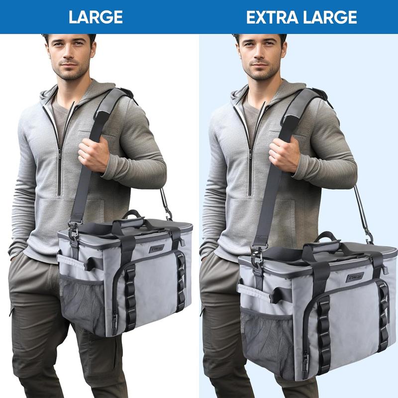 Extra Large Soft Cooler Bag, Portable Leakproof Cooler, 40 60 Cans Volume for Beach, Camping, Kayaking, Travel, and Road Trips