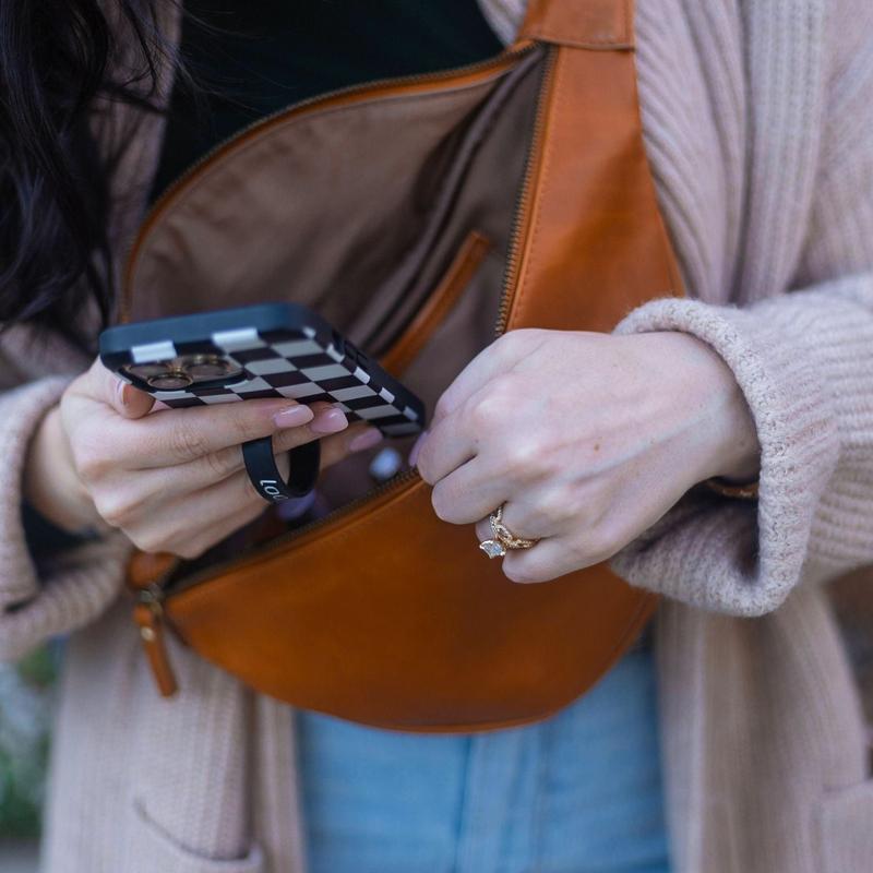 The Tatum Leather Bum Bag with Canvas Strap