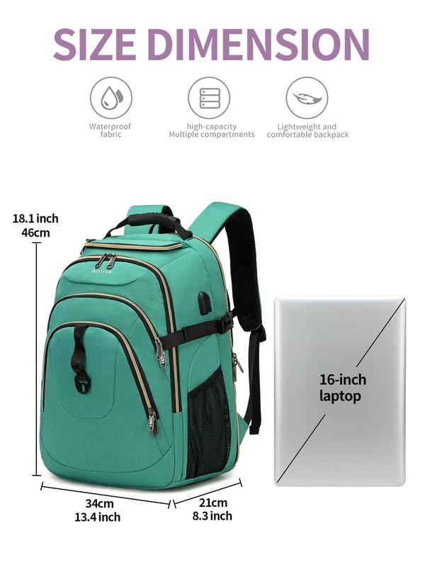 Casual Solid Color Backpack, 2024 New Style Waterproof Business Computer Backpack, Outdoor Sports Hiking Backpack, Practical Backpack for Travel Camping