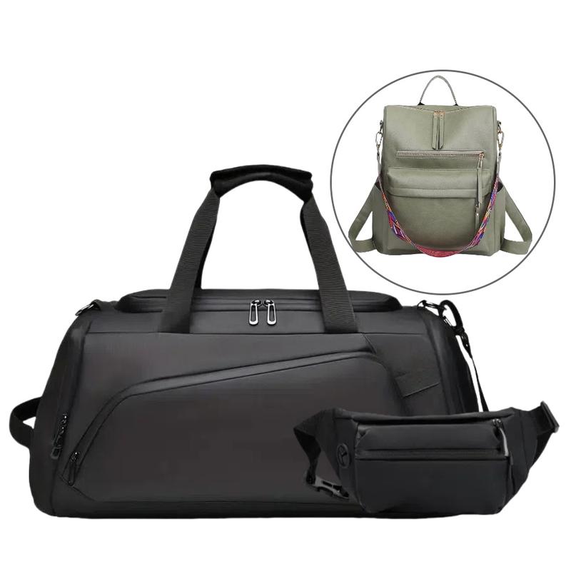 Spacious Unisex Duffel Bag - Water-Resistant, Ventilated, Multiple Compartments, Shoe Compartment, Padded Shoulder Straps