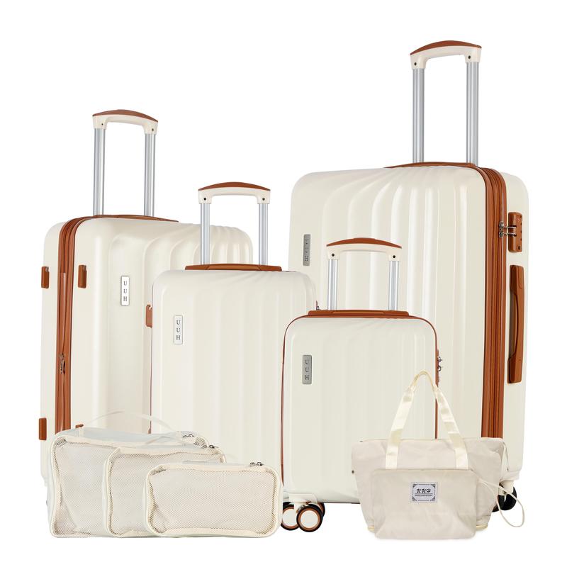 UUH Expandable Luggage Set 9pcs 8pcs 7pcs 4pcs, Waterproof Layer and 360-Degree Silent Wheels Unbreakable suitcase