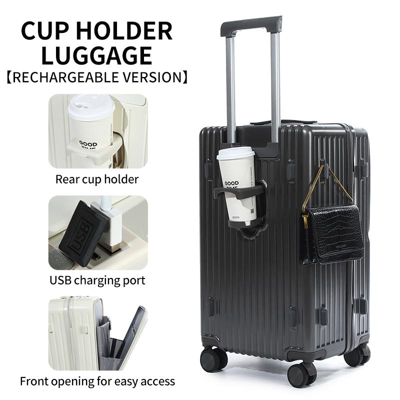 Front Opening Luggage Quick Open, ABS Material Hard Shell Durable Luggage, 20 24 26 Inch, Lightweight Combination Lock Spinner Luggage