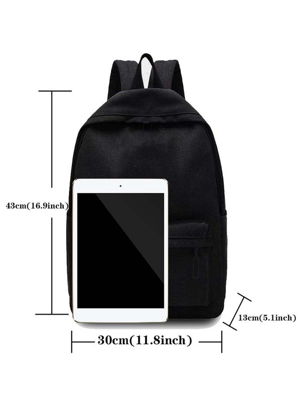 Casual Plain Backpack, Waterproof Large Capacity Backpack, Fashionable Backpack for Women & Men, Casual Trendy Versatile High-quality Daily Commuting Bag