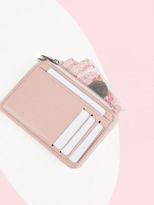 Men's Minimalist All Over Pattern Card Holder, Casual Plain Card Holder, Portable Slim Credit Card Holder