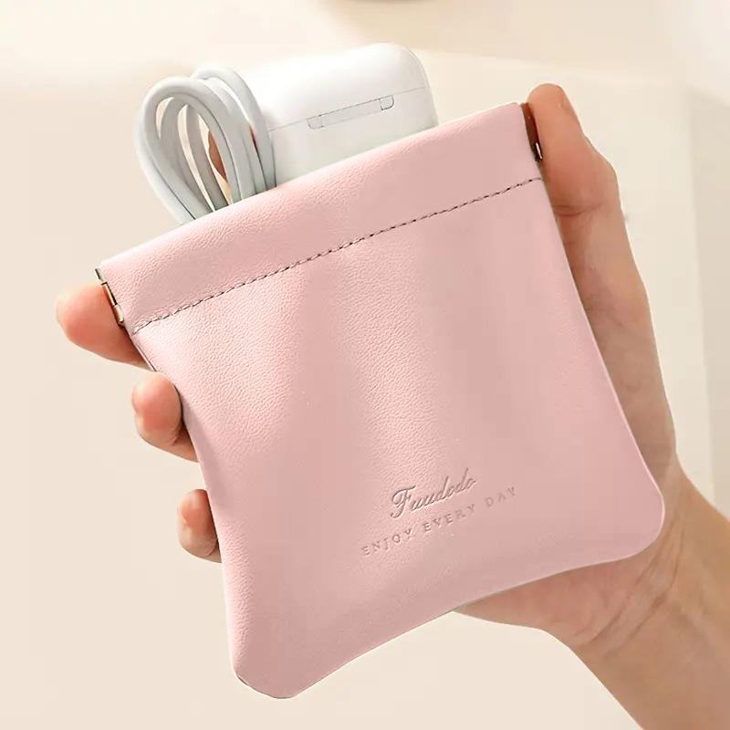 Plain Portable Mini Makeup Bag, 1 Count Pocket Cosmetic Bag, Water Resistants Storage Bags for Women, Suitable for Storing Lipstick & Data Cable Small Items, Room Organizer, Travel Bag, Travel Essentials, Gifts for Girlfriend, Gifts for Her