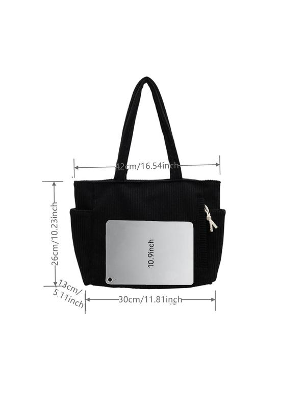 Women's Solid Tote Bag, Fashionable Large Capacity Shoulder Bag for Daily Used, Casual Trendy Versatile High-quality Daily Commuting Bag