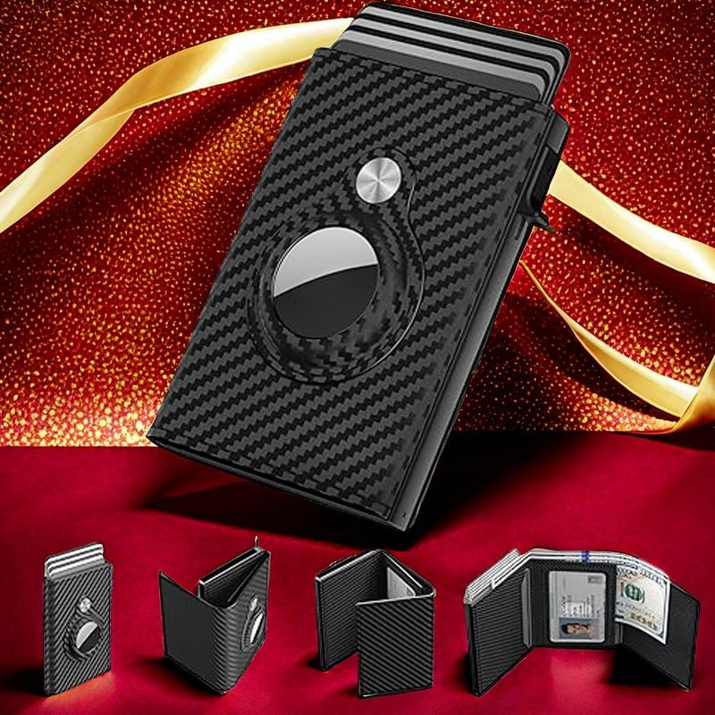 [The best gift for men] Carbon fiber card holder multi-card bag Fashion business multi-function wallet card bag,keychain bag