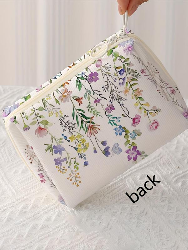 Potable Floral Pattern Makeup Bag, Casual Fashion Multi-functional Storage Bag, Travel Makeup Bag, Suitable for Leisure Travel, Business Trips