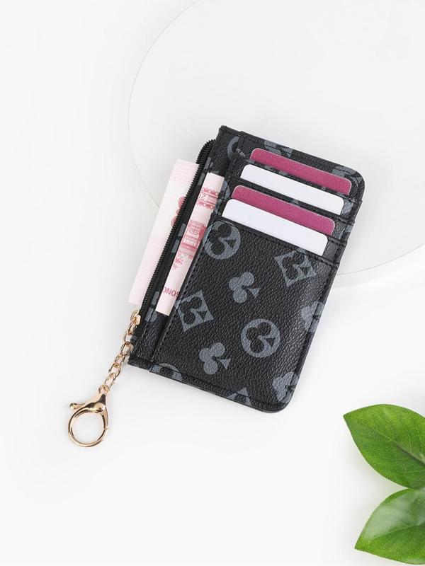 Men's Minimalist All Over Pattern Card Holder, Casual Plain Card Holder, Portable Slim Credit Card Holder