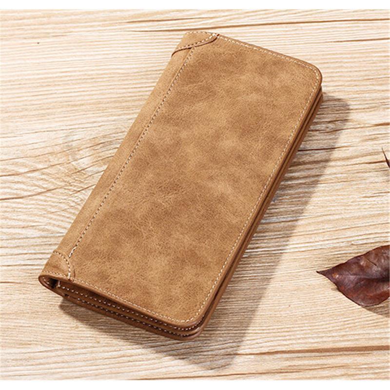 Men's Leather Long Wallet Bifold ID Card Holder Purse Checkbook Clutch Billfold