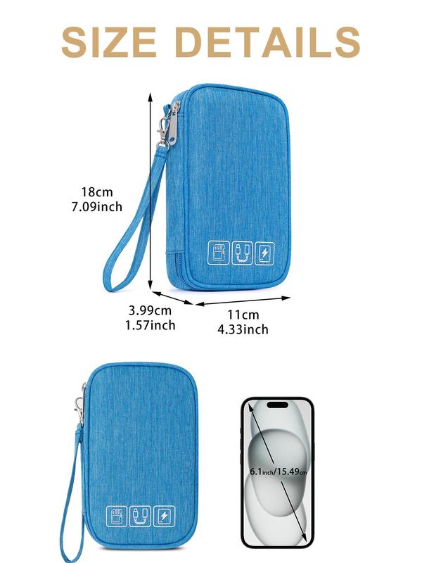 Portable Travel Digital Storage Bag, Zipper Earphone Cable Organizer, Travel Organizer for Earphone, Cable, Charger, Travel Essentials