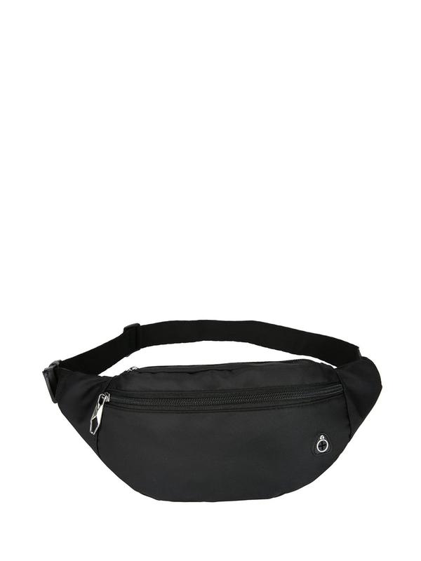 Men's Casual Solid Color Zipper Chest Bag, Simple Design Bum Bag, Fashionable Bum Bag for Daily Use