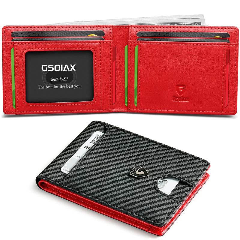 GSOIAX Mens Slim Wallet Rfid Blocking