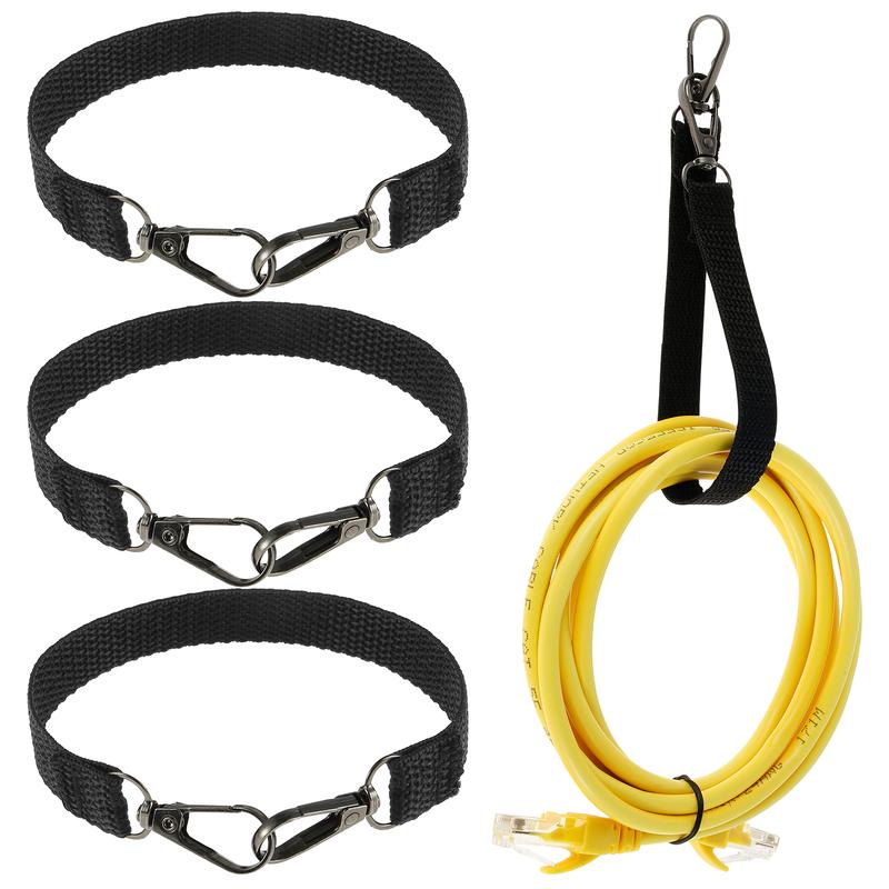 4 Counts Electrical Tape Holder Straps Chain with Carabiner Hooks Thong Waist Tape Holder Lanyard Polyester Tape Storage Chain for Pouch Bag Tool Box