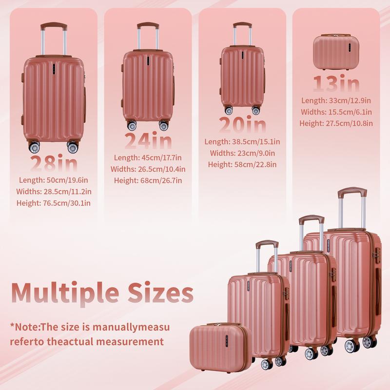 UUH luggage set, stylish frosted hard shell, durable luggage, ideal for solo travel, high-quality luggage with spinner wheels and a telescoping handle