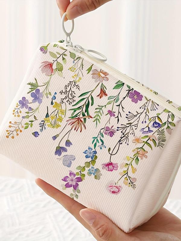 Potable Floral Pattern Makeup Bag, Casual Fashion Multi-functional Storage Bag, Travel Makeup Bag, Suitable for Leisure Travel, Business Trips