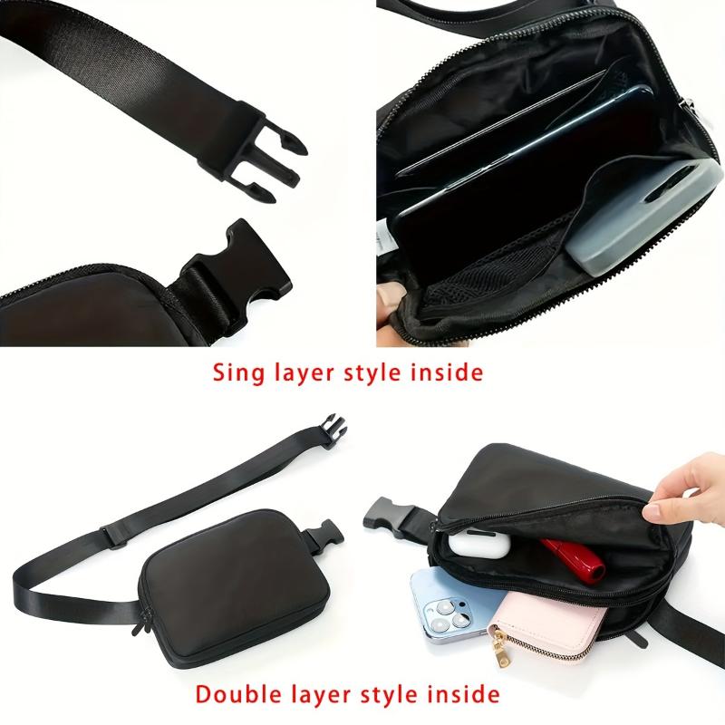 Solid Color Durable Chest Bag, Buckle Nylon Versatile Fanny Pack, Waterproof Sport Adjustable Strap Crossbody Waist Bag