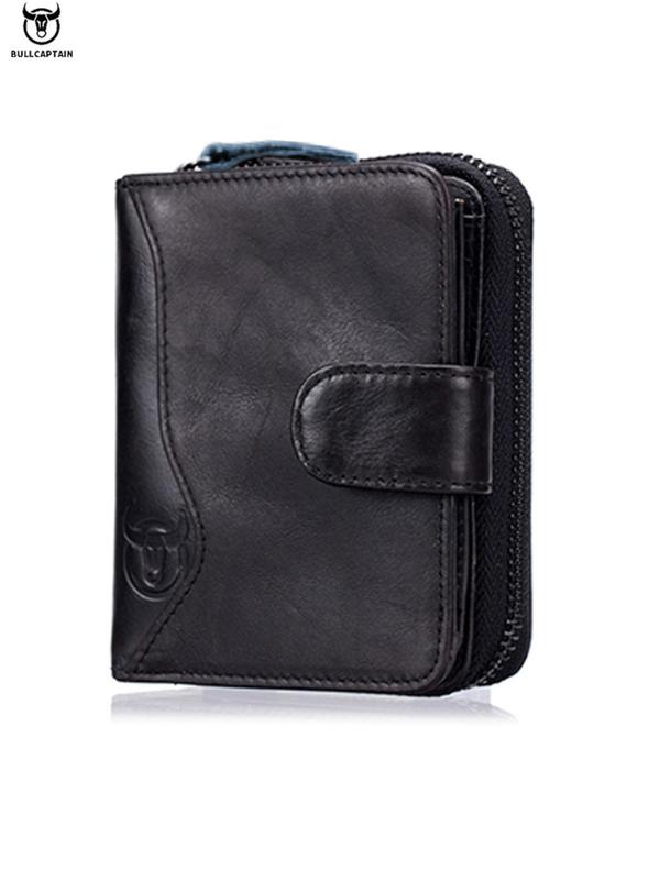 Men's Business Minimalist Leather Short Wallet,  Casual Trendy Bifold Wallet with Multiple Card Slots, Simple Style Card Holder for Daily Use As Gift for Men