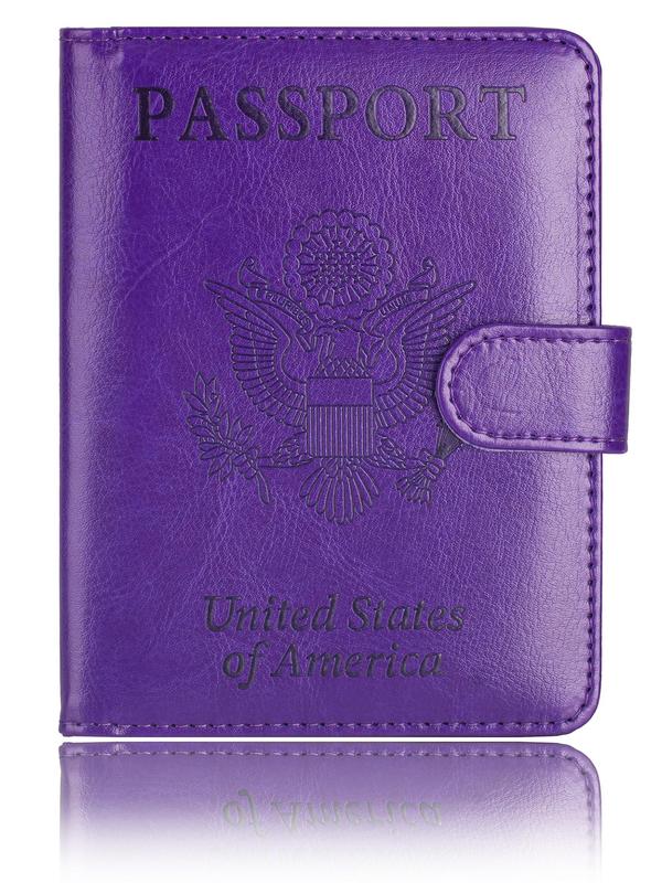 RFID Blocking Passport & Vaccine Card Holder Combo,  Cover Case With Vaccination Card Slot, Business Travel Document Organizer Wallet