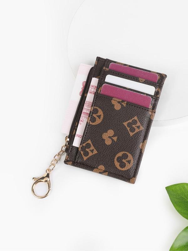 Men's Minimalist All Over Pattern Card Holder, Casual Plain Card Holder, Portable Slim Credit Card Holder