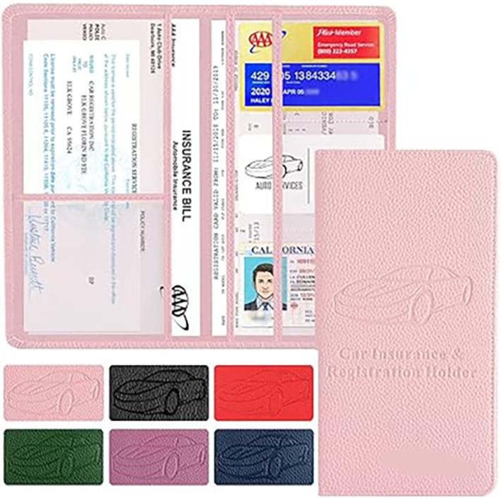 Premium Car Registration and Insurance Card Holder, Car Document Holder for Cards, Driver License & other Essential Documents