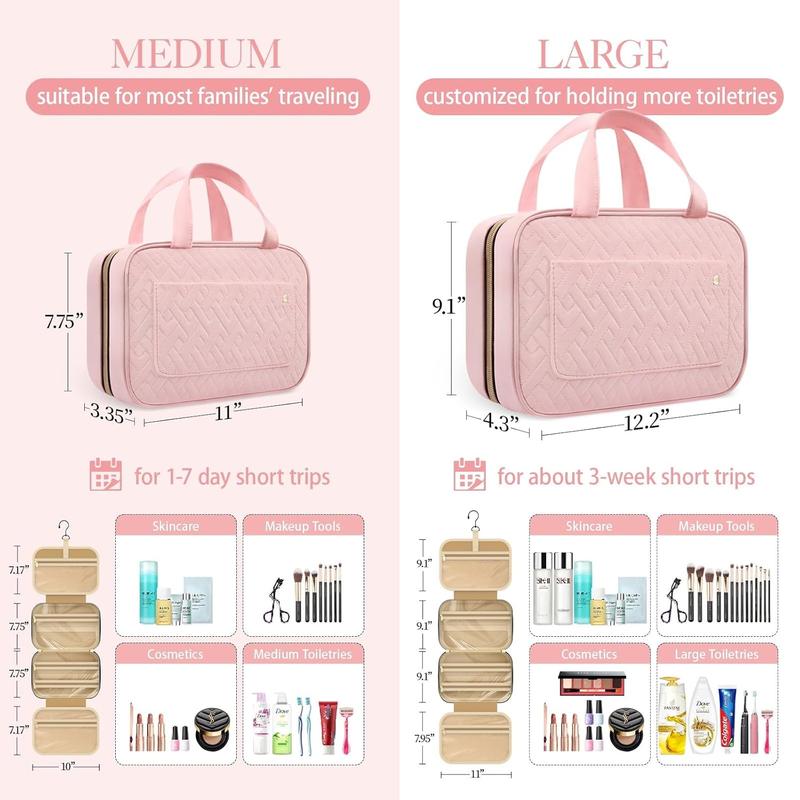 Travel Toiletry Bag for Women with Hanging Hook - Portable Cosmetic Case, Toiletry Bag for Traveling Women, Waterproof Travel Essentials