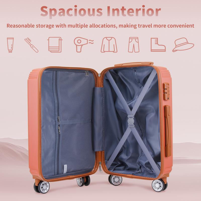 UUH luggage set, stylish frosted hard shell, durable luggage, ideal for solo travel, high-quality luggage with spinner wheels and a telescoping handle