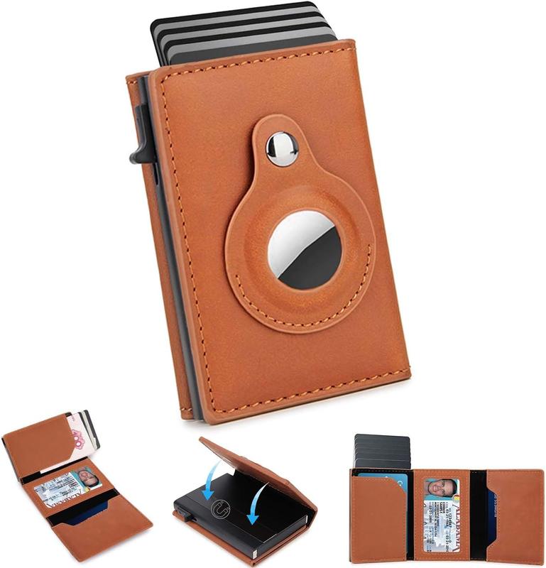 Mens Wallet with Holder,Minimalist Card Holder, Leather Wallet for Men,Pop-Up Card Holder