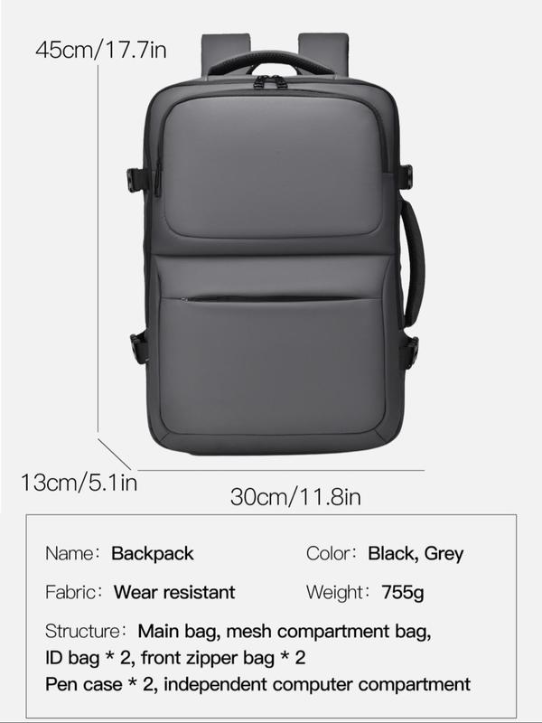 Minimalist Casual Plain Nylon Backpack, 2024 New Style Large Capacity Multi-pocket Backpack, Simple Fashion Backpack for Men & Women for Work & School, Senior Backpacks for School