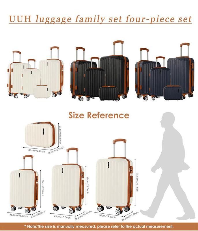 UUH luggage sets(3pcs 4pcs 6pcs 7pcs 8pcs 9pcs) with TSA Locks - suitcase for travel, Hardshell Luggage TSA Lock Spinner Wheels Hardshell Lightweight