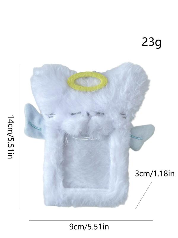 Cute Angel with Wing Design  Card Holder, Fluffy Plush Pendant, Lovely Bag Charm for Girls, Bag Decoration for Daily Use