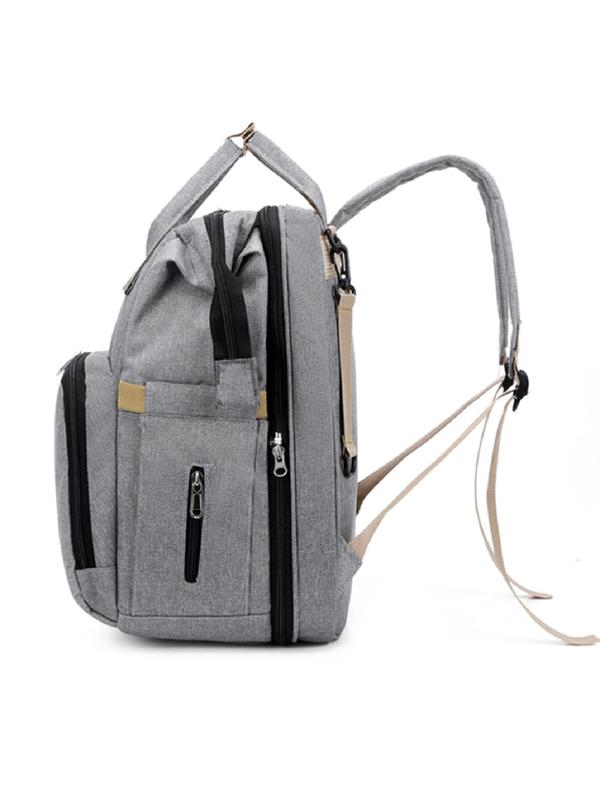 Casual Plain Color Large Capacity Zipper Extendable Backpack 2024, Summer Fashion Multi-functional Adjustable Strap Backpacks for Women & Men, Mommy Backpack, Backpacks for School Backpacks For School